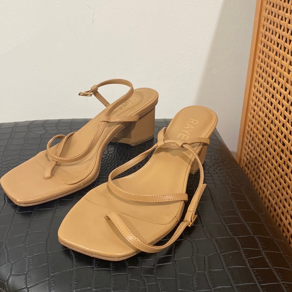 RAYE Gaia Sandal Heel in Tan